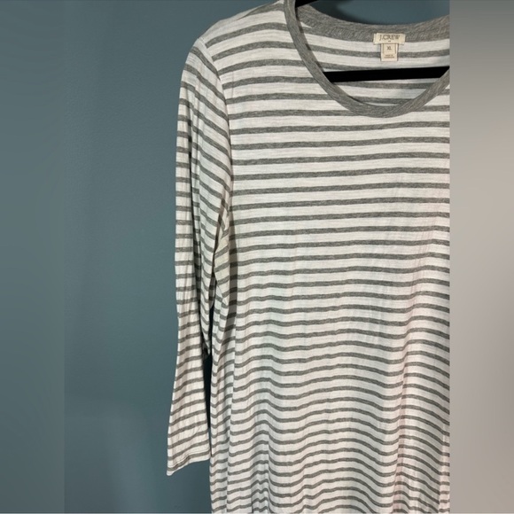J. Crew White/Grey Striped Long Sleeve Dress - Picture 3 of 7